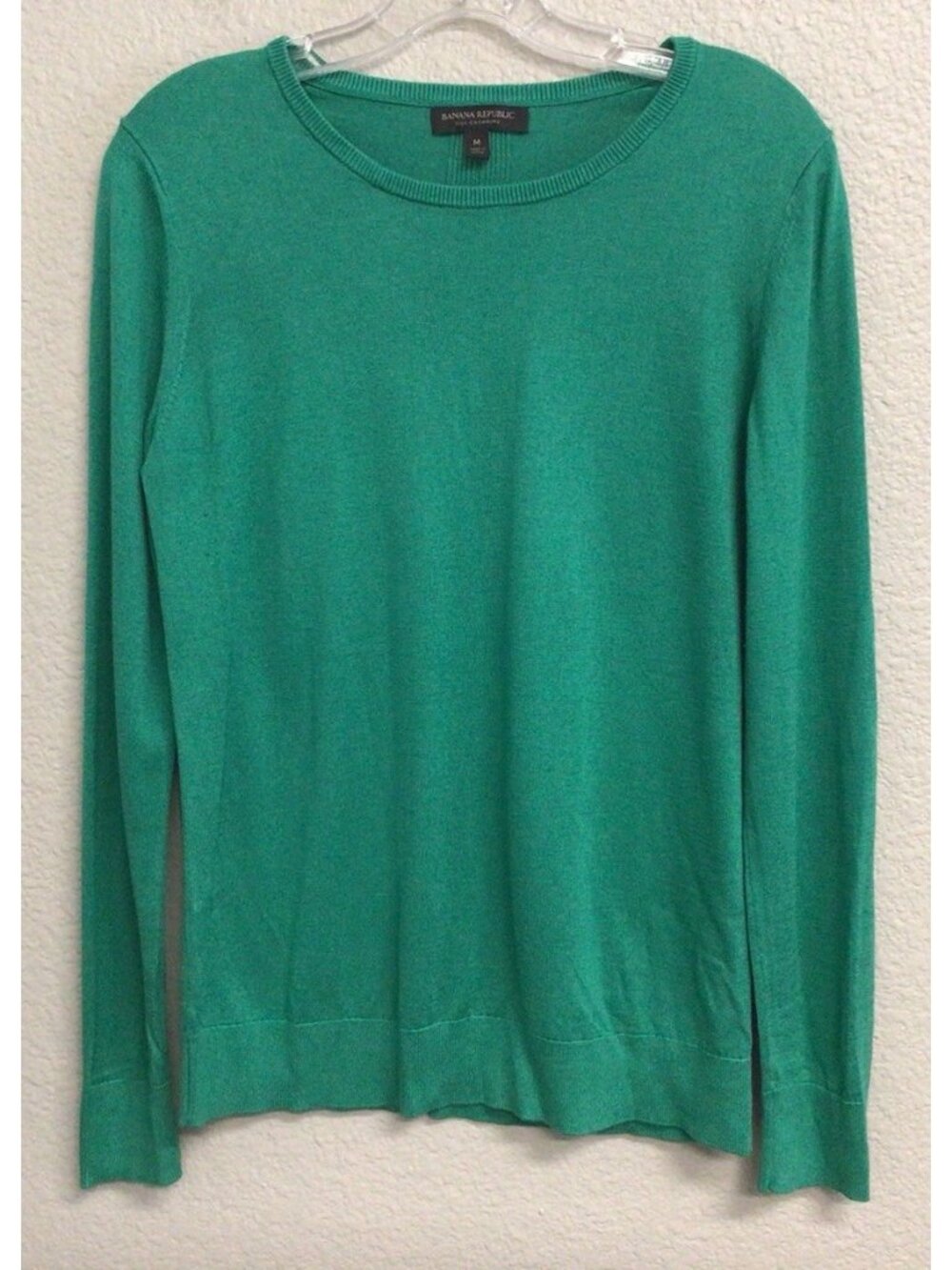 Banana Republic Green Silk Cashmere Sweater Crew Neck Women’s Medium Pullover